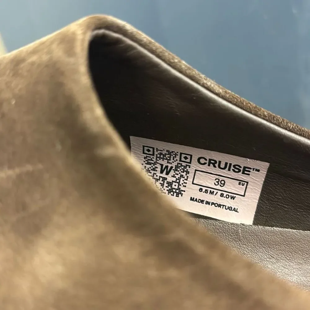 Wolf and Shepherd Brown Suede Cruise Slip On Loafer NWOT Sz 6.5/39